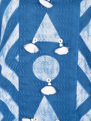 blue cotton straight kurta - 15221199 - Standard Image - 4