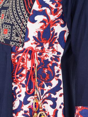 blue cotton aline kurta - 15221205 - Standard Image - 5