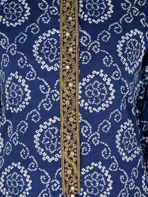 blue cotton layered kurta - 15221207 - Standard Image - 4