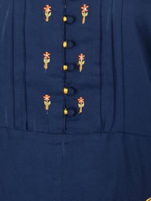 blue cotton straight kurta - 15221218 - Standard Image - 5