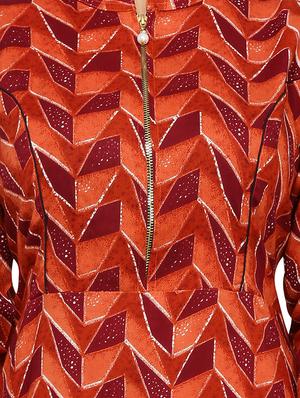 red viscose aline kurta - 15221758 - Standard Image - 4