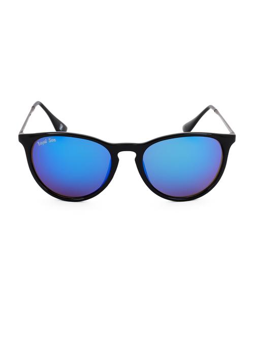 royal son uv protected round sunglasses for women (rs0011rd|53|blue mirrored lens) - 15221814 - Standard Image - 1