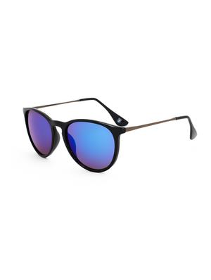 royal son uv protected round sunglasses for women (rs0011rd|53|blue mirrored lens) - 15221814 - Standard Image - 2