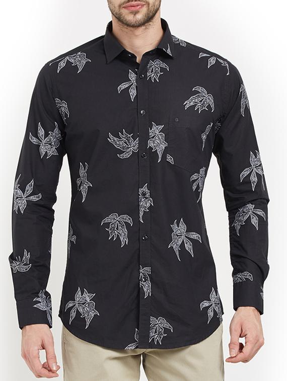 black cotton casual shirt - 15222048 - Zoom Image - 1