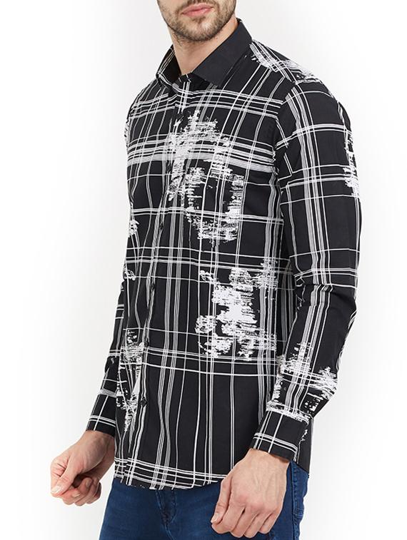 black cotton casual shirt - 15222060 - Zoom Image - 2