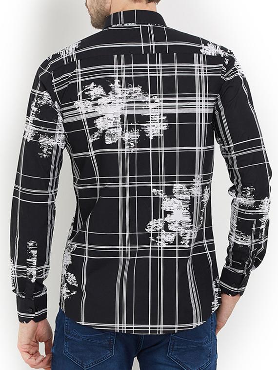 black cotton casual shirt - 15222060 - Zoom Image - 3