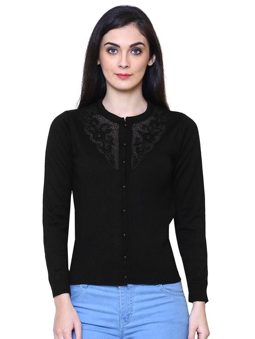 black woolen cardigan - 15222111 - Standard Image - 1