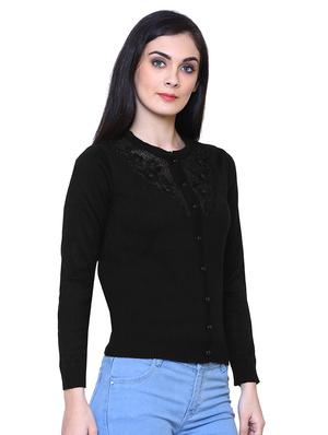 black woolen cardigan - 15222111 - Standard Image - 2