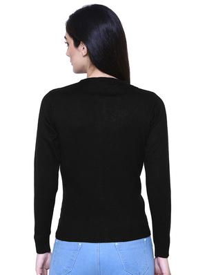 black woolen cardigan - 15222111 - Standard Image - 3