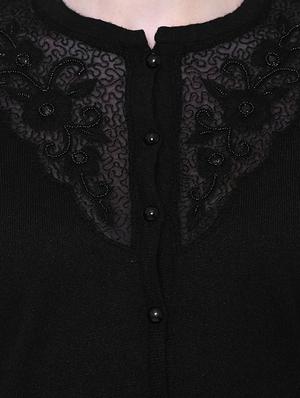 black woolen cardigan - 15222111 - Standard Image - 4