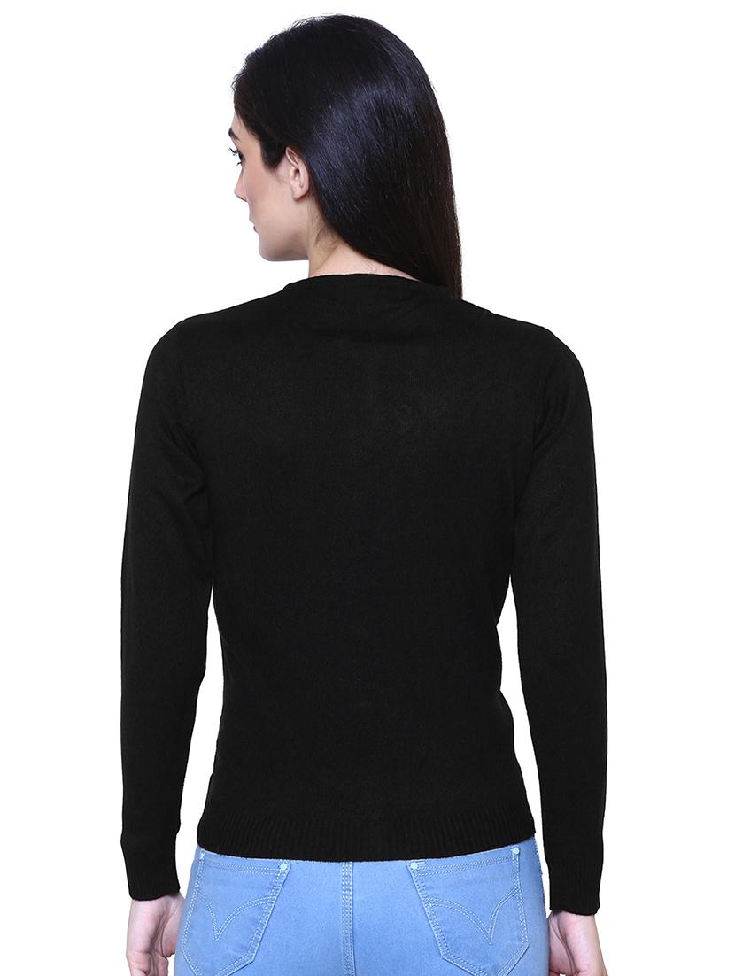 black woolen cardigan - 15222111 - Zoom Image - 3