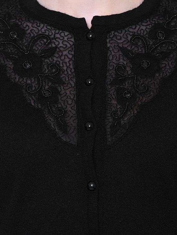 black woolen cardigan - 15222111 - Zoom Image - 4