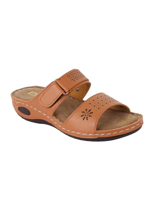 tan slip on flat sandals - 15222519 - Standard Image - 1