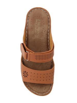 tan slip on flat sandals - 15222519 - Standard Image - 3