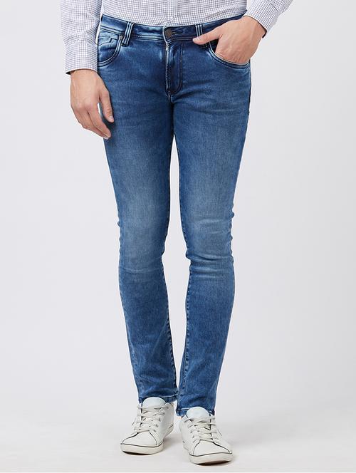 blue cotton washed jeans - 15222825 - Standard Image - 1