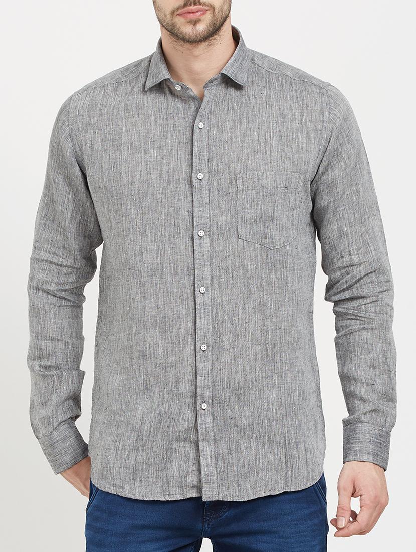 grey cotton casual shirt - 15222832 - Zoom Image - 1