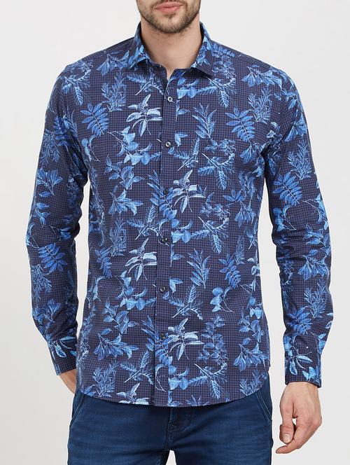 blue cotton casual shirt - 15222838 - Standard Image - 1