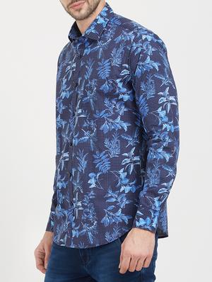 blue cotton casual shirt - 15222838 - Standard Image - 2
