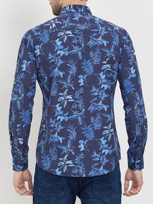 blue cotton casual shirt - 15222838 - Standard Image - 3