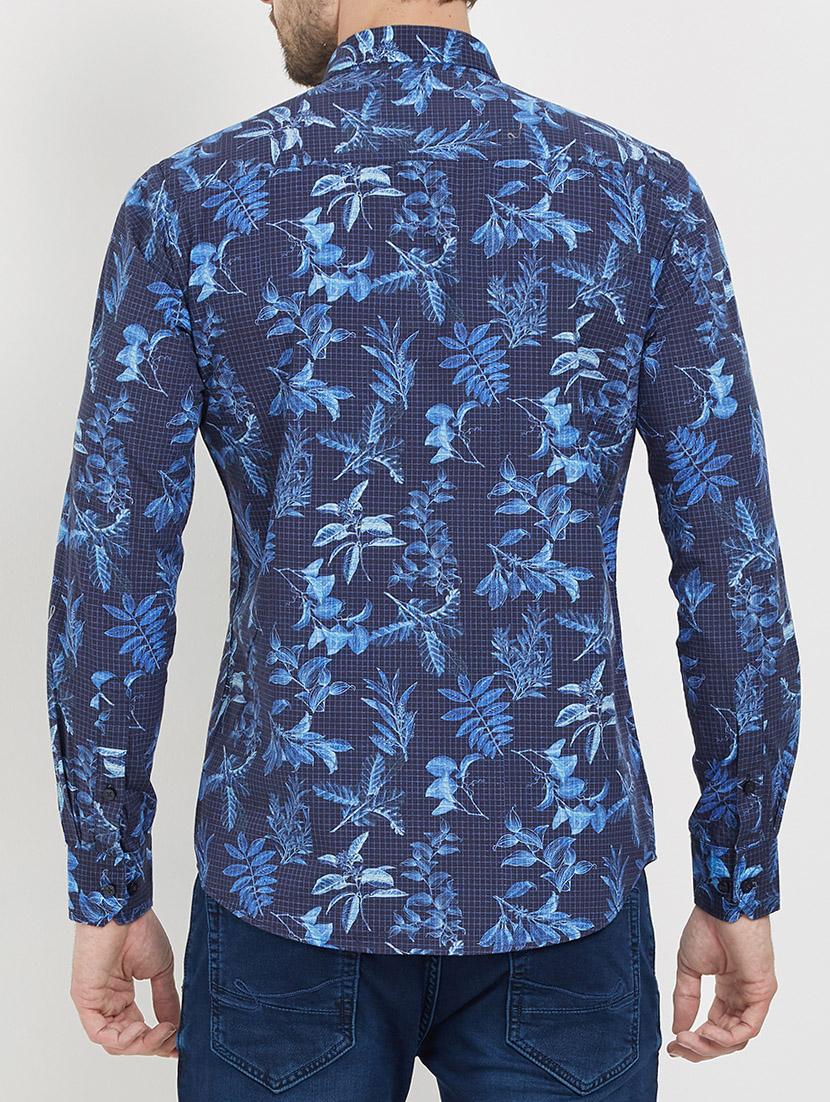 blue cotton casual shirt - 15222838 - Zoom Image - 3
