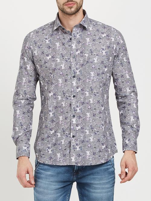grey cotton casual shirt - 15222839 - Standard Image - 1