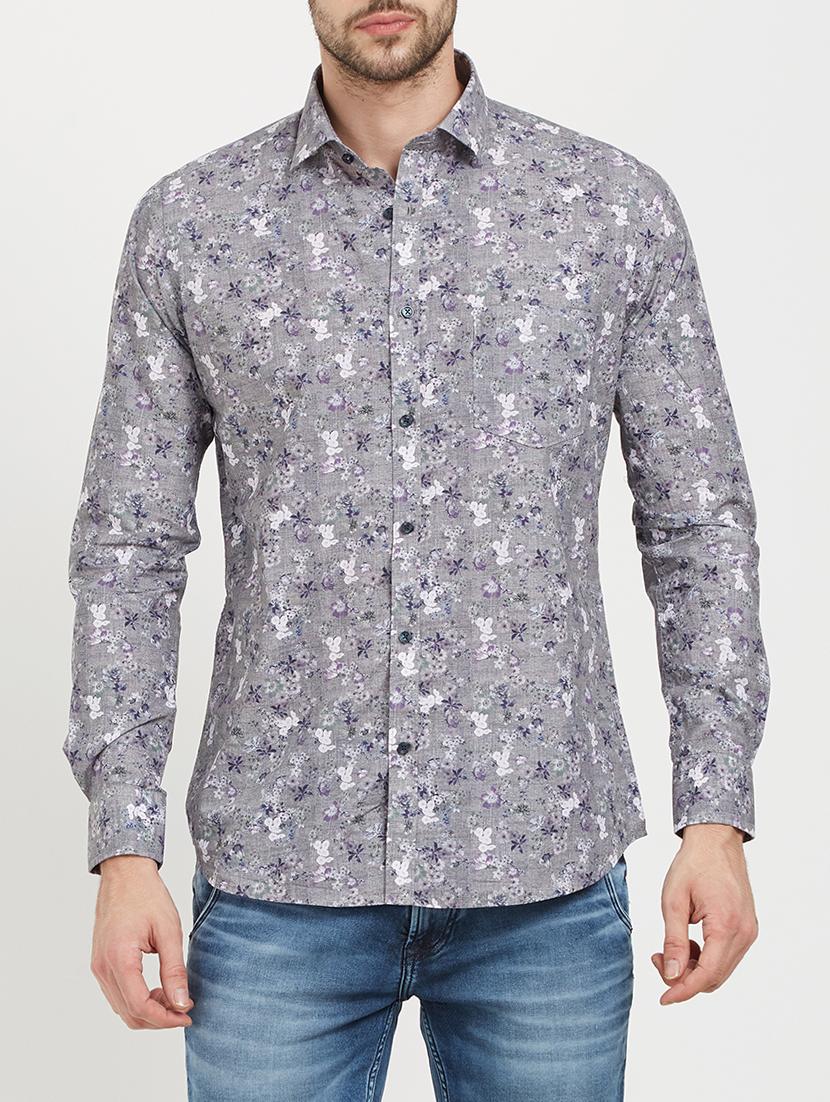 grey cotton casual shirt - 15222839 - Zoom Image - 1