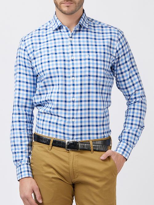 blue cotton casual shirt - 15222850 - Standard Image - 1
