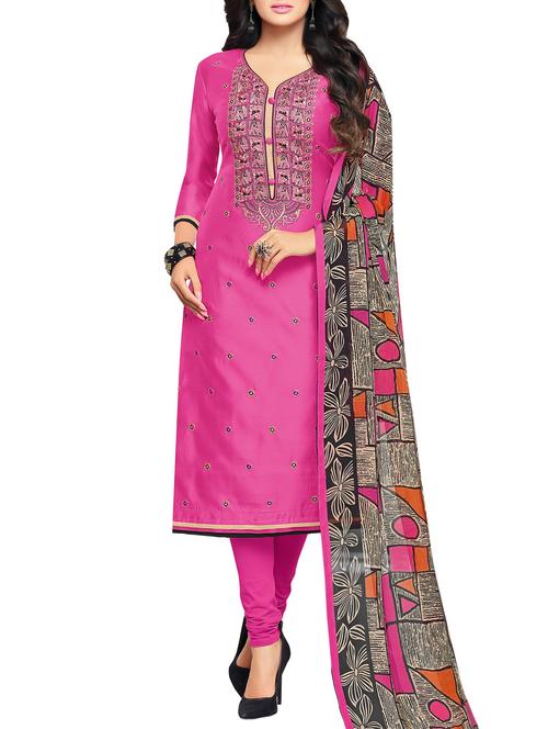 embroidered unstitched churidaar suit - 15223000 - Standard Image - 1