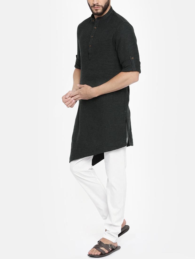 black cotton kurta pyjama set - 15223395 - Zoom Image - 2
