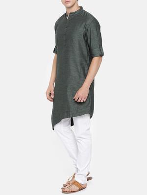 green cotton kurta pyjama set - 15223397 - Standard Image - 2
