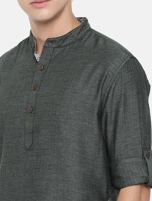 green cotton kurta pyjama set - 15223397 - Standard Image - 4