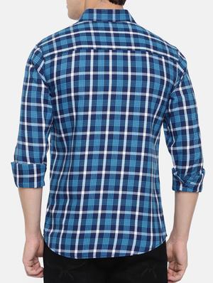 blue cotton casual shirt - 15223411 - Standard Image - 3