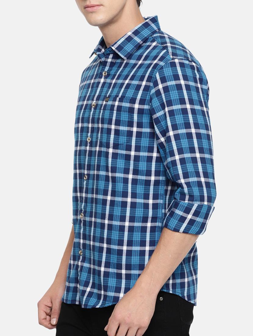 blue cotton casual shirt - 15223411 - Zoom Image - 2