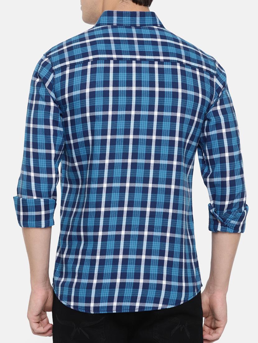 blue cotton casual shirt - 15223411 - Zoom Image - 3