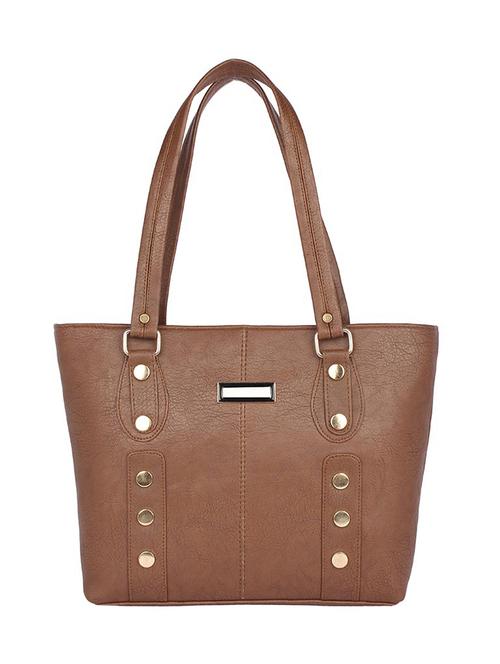 brown leatherette (pu) regular handbag - 15223549 - Standard Image - 1