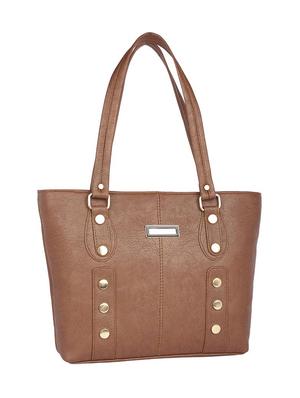 brown leatherette (pu) regular handbag - 15223549 - Standard Image - 4