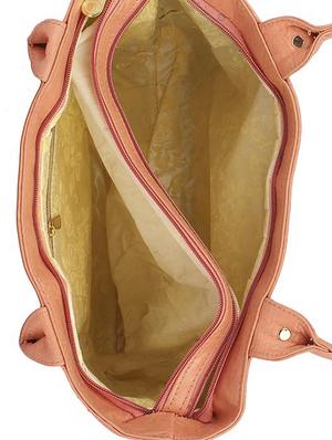 peach leatherette (pu) regular handbag - 15223557 - Standard Image - 3