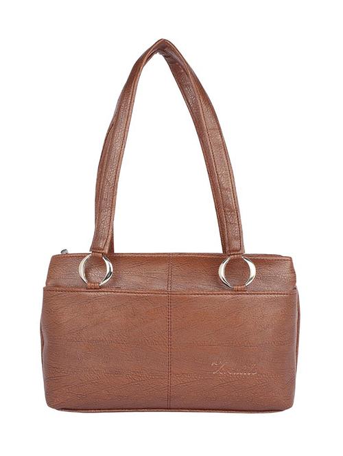 brown leatherette (pu) regular handbag - 15223570 - Standard Image - 1