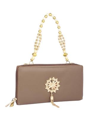 brown leatherette (pu) regular sling bag - 15223632 - Standard Image - 4
