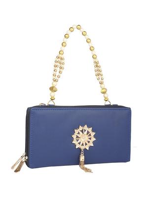blue embellished regular sling bag - 15223636 - Standard Image - 4