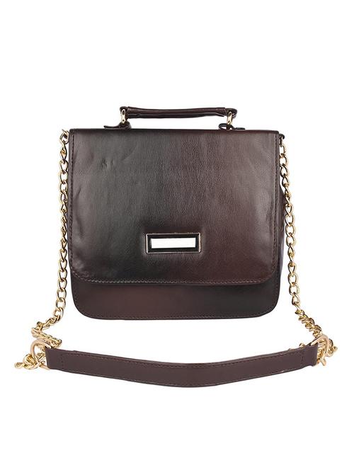 brown leatherette (pu) regular sling bag - 15223644 - Standard Image - 1