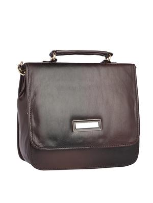 brown leatherette (pu) regular sling bag - 15223644 - Standard Image - 4