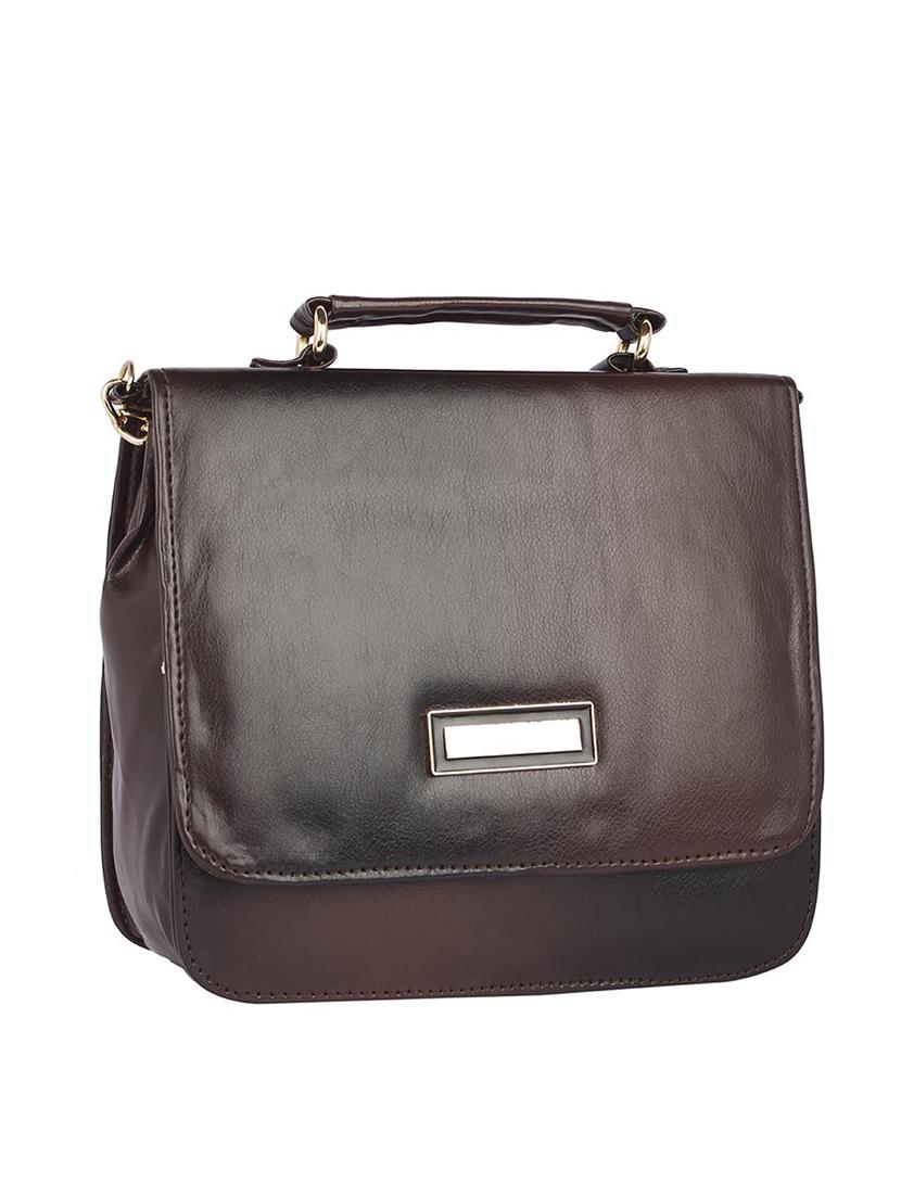 brown leatherette (pu) regular sling bag - 15223644 - Zoom Image - 4