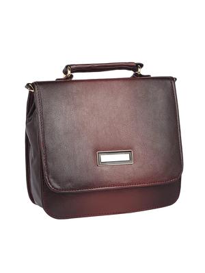 brown leatherette (pu) regular sling bag - 15223645 - Standard Image - 4