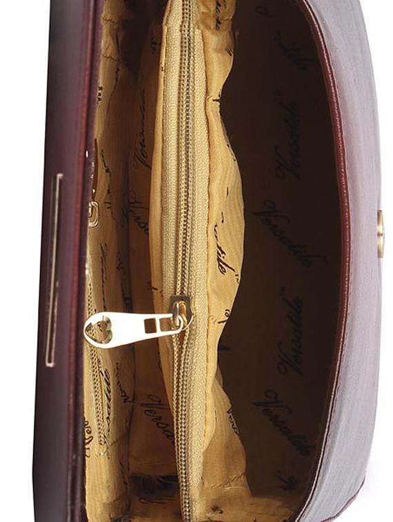 brown leatherette (pu) regular sling bag - 15223645 - Zoom Image - 3