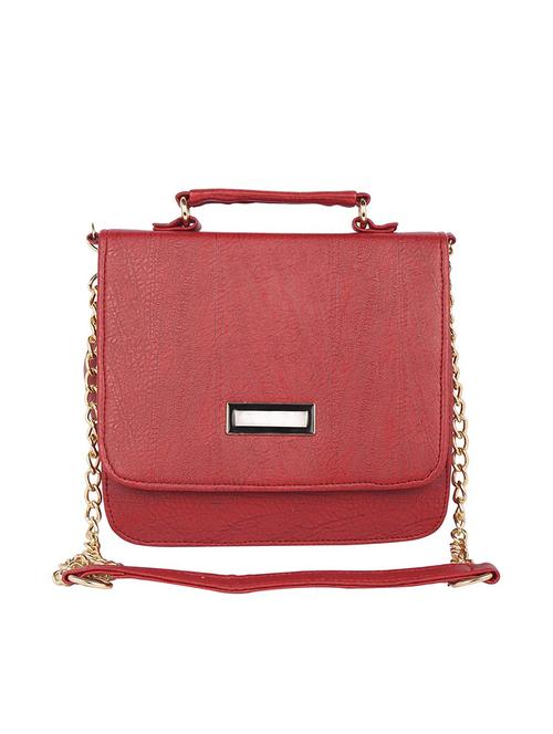 red leatherette (pu) regular sling bag - 15223647 - Very Small Image - 1