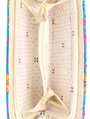 blue cotton polyester blend minaudiere clutch - 15223660 - Standard Image - 3