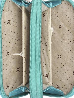 blue leatherette (pu) minaudiere clutch - 15223667 - Standard Image - 3