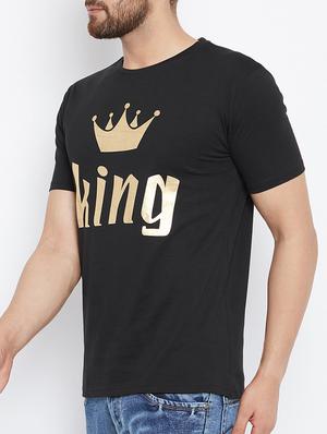 black cotton chest print tshirt - 15223805 - Standard Image - 2