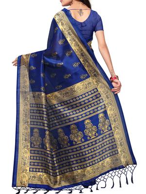 blue silk mysore saree with blouse - 15223963 - Standard Image - 2